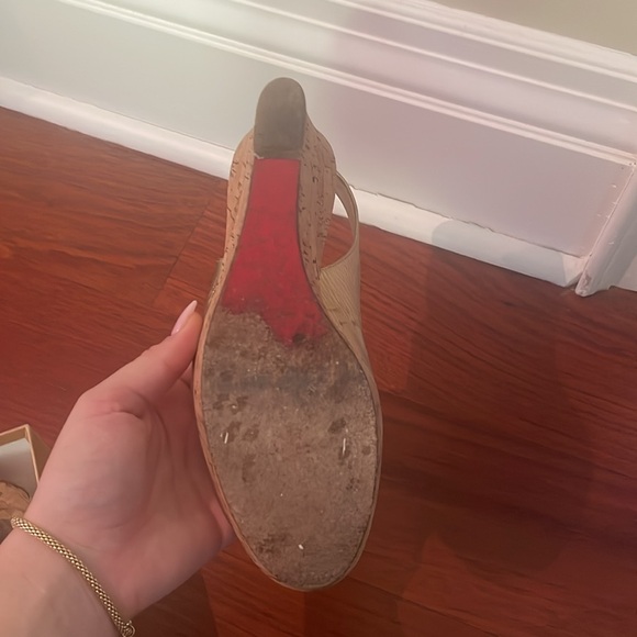 Louboutin wedge gold heels w/ box - Picture 4 of 4